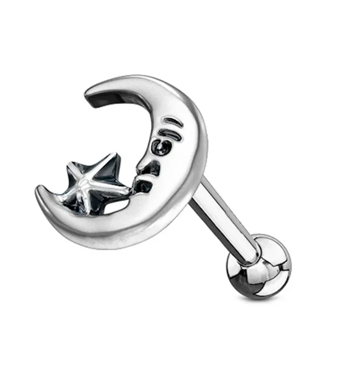 16G Moon Face Cartilage Barbell