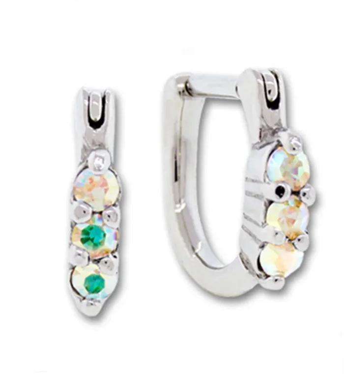 16G Triple Rainbow Aurora CZ Tragus Clicker