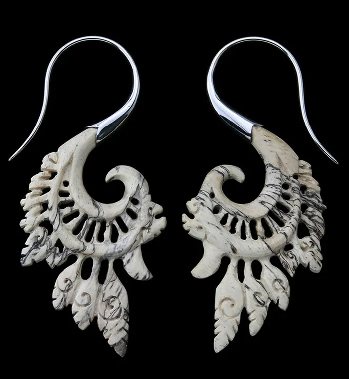 18G Alary White Brass Tamarind Wood Hangers / Earrings