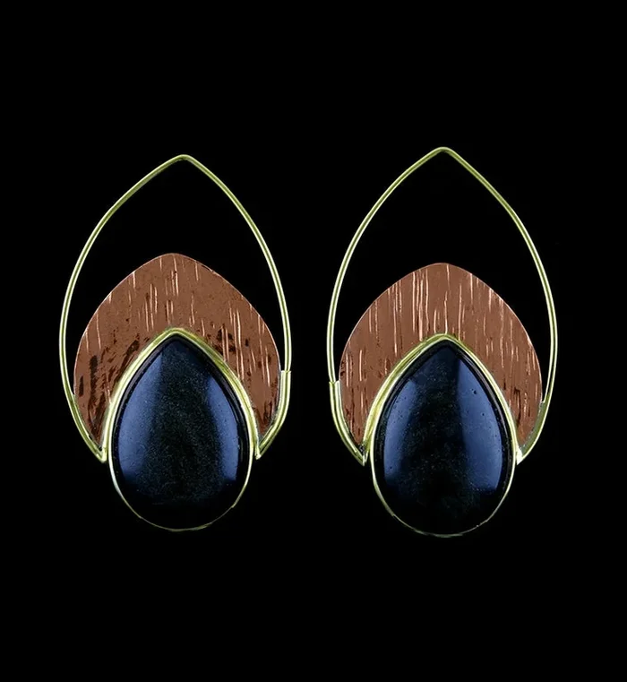 18G Golden Obsidian Rogue Copper Hangers – Earrings