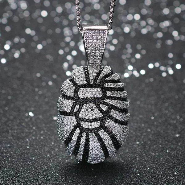 18K Gold Gorilla Iced Bling Pendant