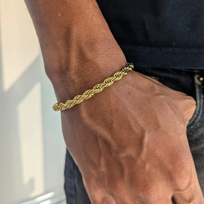 18k Gold Rope Bracelet (3mm – 8mm)