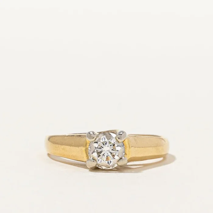 18K Solitaire Diamond Ring | 0.45 ct, SZ 4.5 |