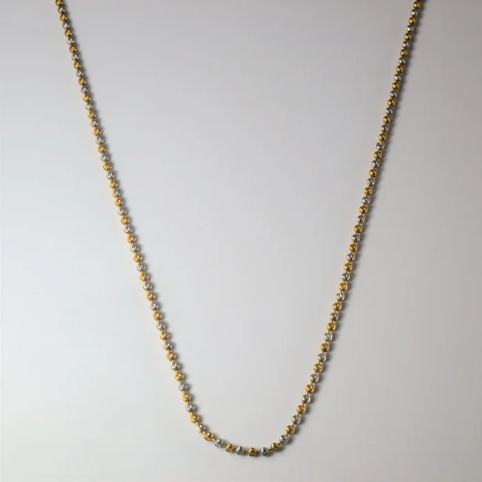 18k Two Tone Gold Ball Link Chain | 18″ |