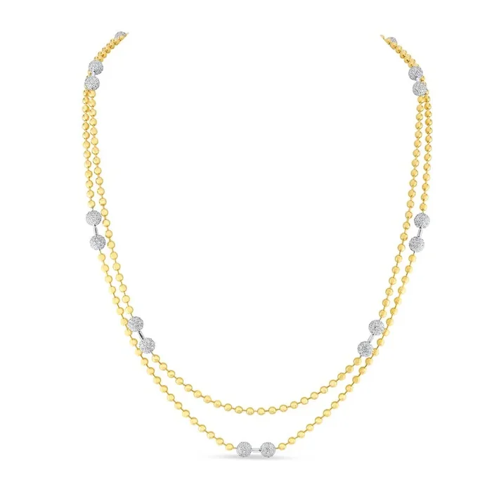 18K Yellow & White Gold 10.75ctw Diamond Opera Necklace