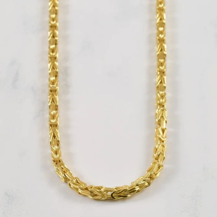 18k Yellow Gold Byzantine Chain | 24″ |