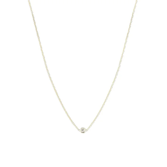 18K YELLOW GOLD DIAMONDS BY THE INCH SINGLE STATION NECKLACE
