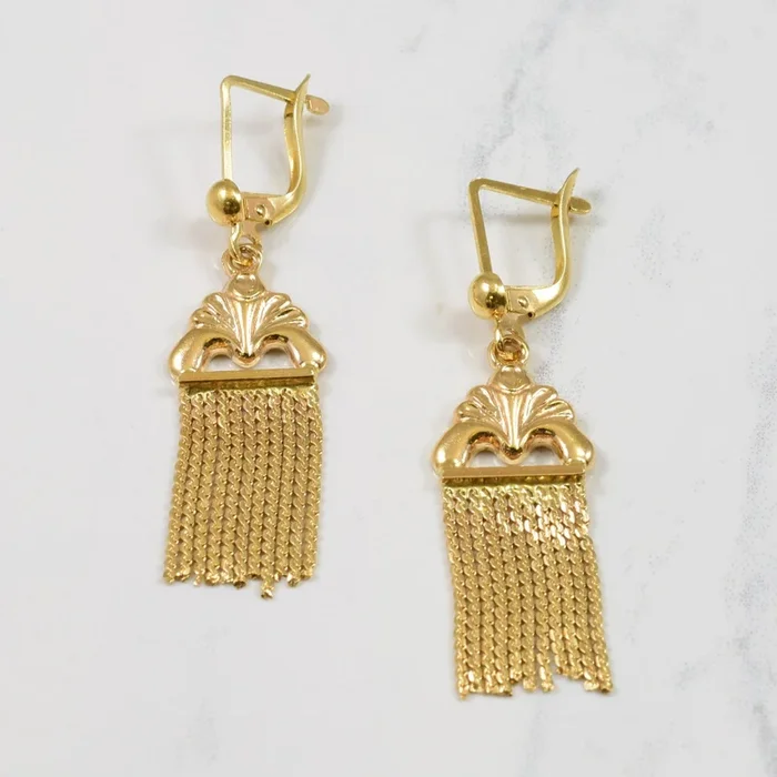 18k Yellow Gold Drop Earrings
