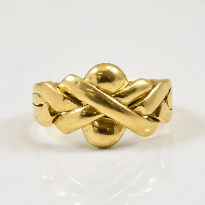 18K Yellow Gold Soldered Puzzle Ring | SZ 5.25 |