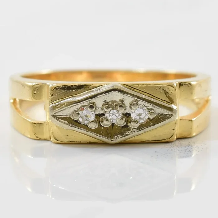 1940s Split Shank Diamond Band | 0.03ctw | SZ 6 |