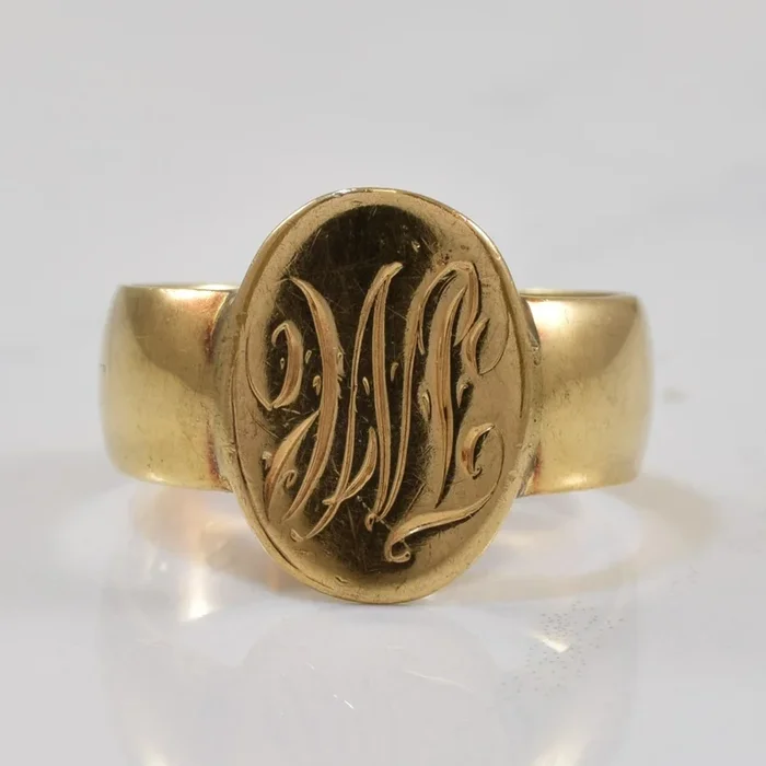 1950s Engraved Initial ‘WL’ Signet Ring | SZ 6 |