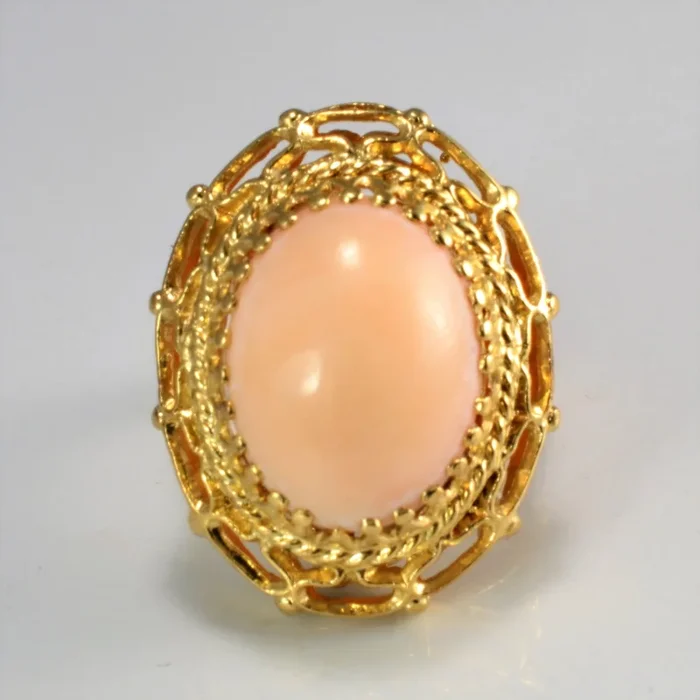 1950s Filigree Coral Ring | SZ 5.5 |