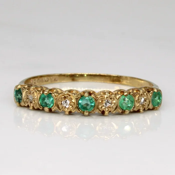 1986 London Emerald & Diamond Ring | 0.12ctw, 0.02ctw | SZ 7.75 |
