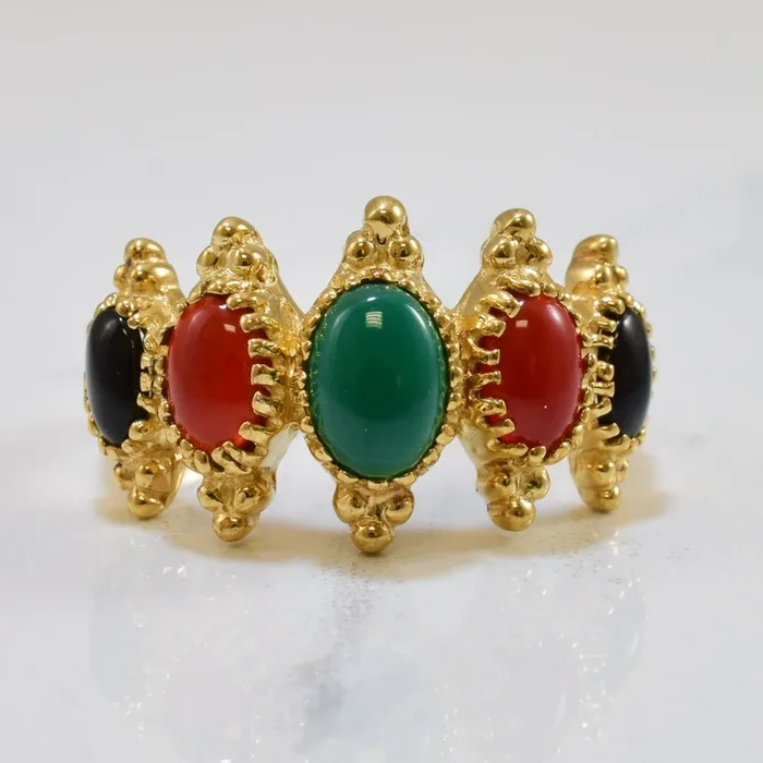 1997 Five Stone Multi Coloured Chalcedony Ring | 1.50ctw | SZ 8 |