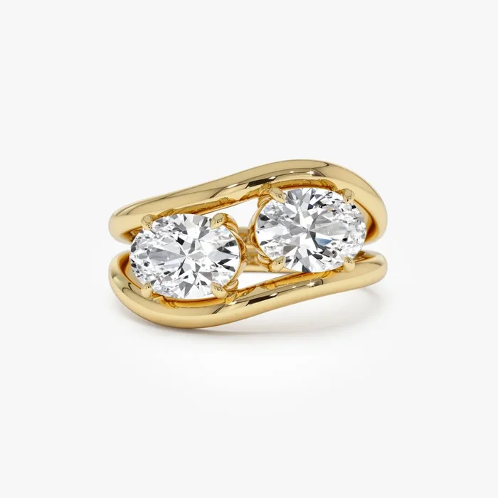 2.00 Ctw 14k Oval Shaped Lab Grown Diamond Stacked Rings – Rhea