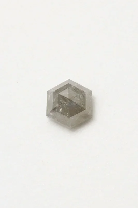2.15ct 7.13 x 4.41mm DOUBLE CUT HEXAGON SALT & PEPPER DIAMOND