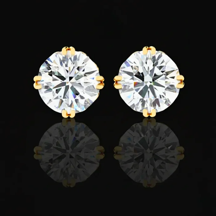 2.57 TCW Elegant Classic Moissanite Round Cut Solitaire Stud Earrings with Premium Prong Setting