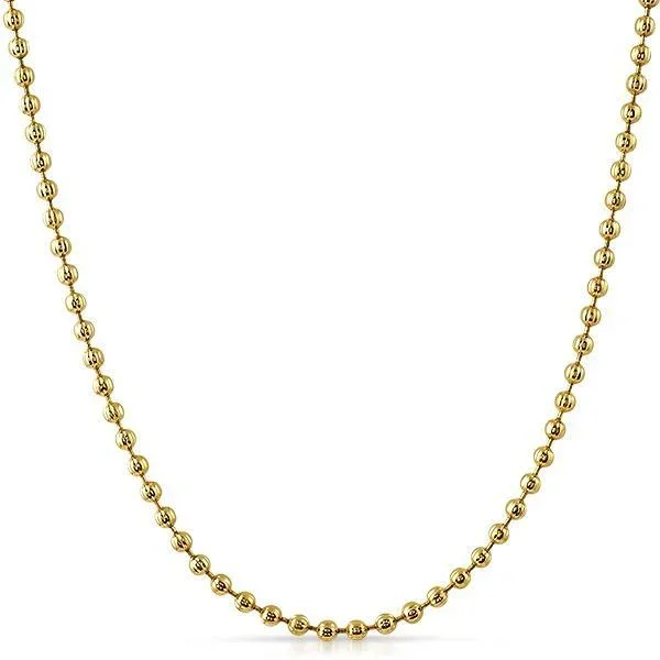 2.5MM Triple Thick Gold Moon Cut Chain 36″