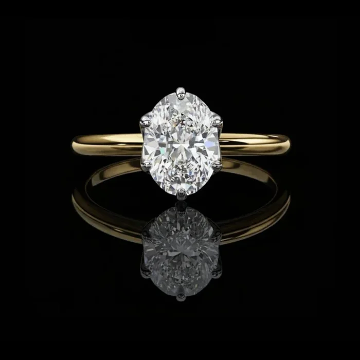 2.72 CT Classic Oval Cut Lab Grown Diamond Minimalist Solitaire Ring Luxury Jewelry