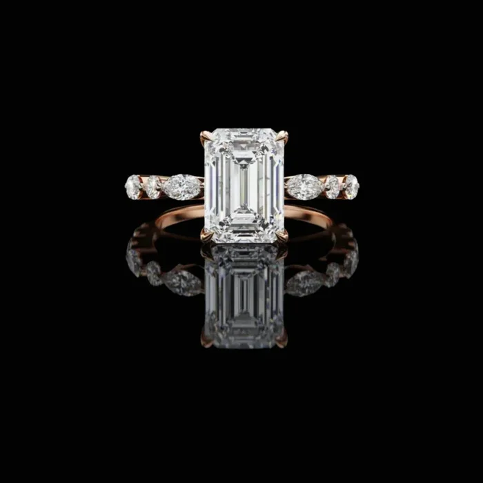 2.80 CT Emerald Cut Diamond Ivevar Most Luxurious Iced Out Lab Grown Diamond Wedding Band