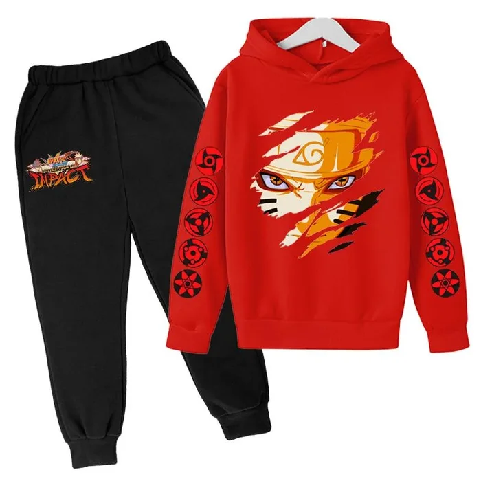 2021 Casual Tracksuit Anime Graphic Pullover Girl Kawaii Harajuku Sweatshirt Suit Unisex Boy Hoodies And Pant 2 Piece Set