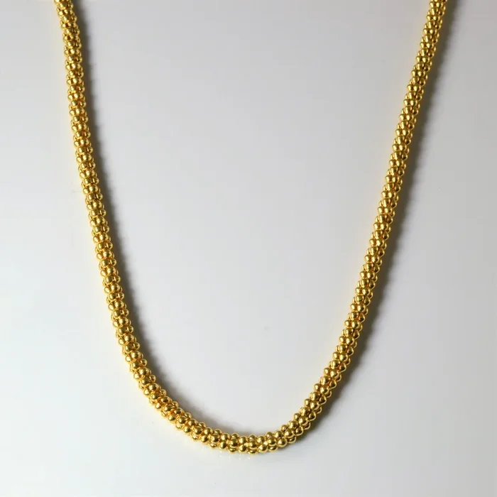 22k Yellow Gold Popcorn Chain | 26″ |