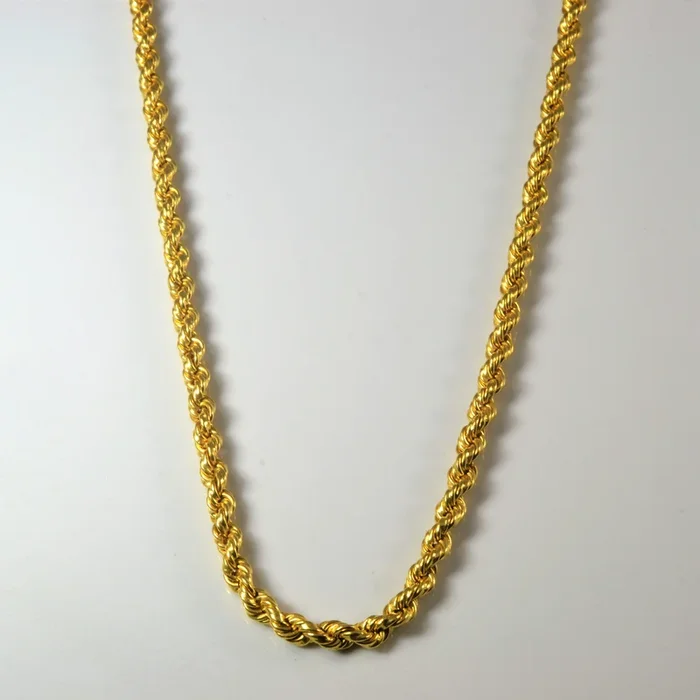 22k Yellow Gold Rope Chain | 18″ |