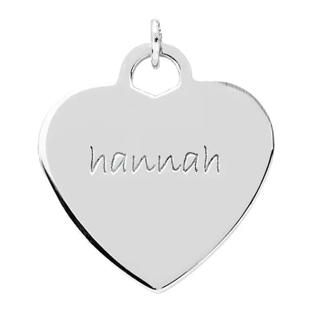 23×24 mm Posh Mommy Engravable Heart Pendant