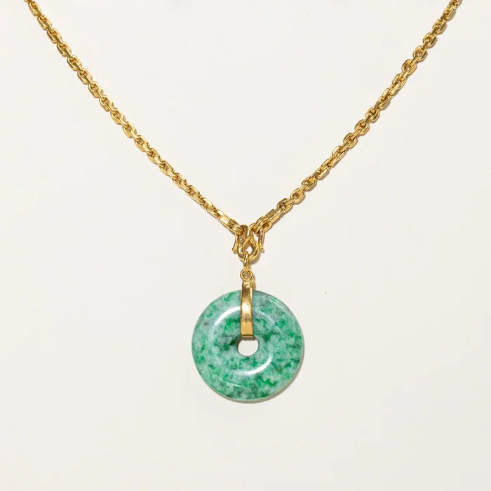 24k Jadeite Pendant Necklace | 50ct | 20″ |
