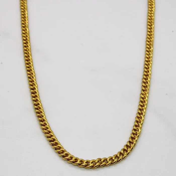 24k Yellow Gold Cuban Link Chain | 19″ |