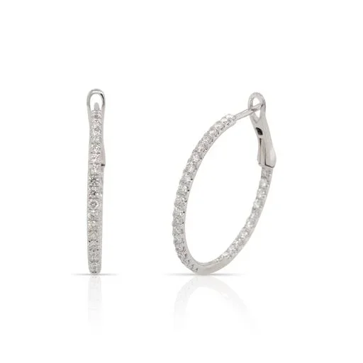 25mm Diamond In and Out Hoop Earrings
