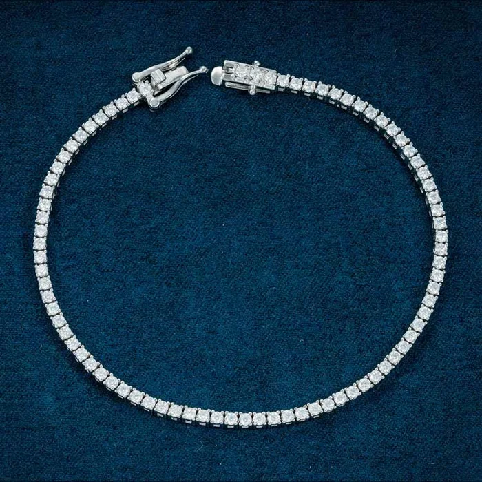 2MM Moissanite Tennis Bracelet 14K White Gold