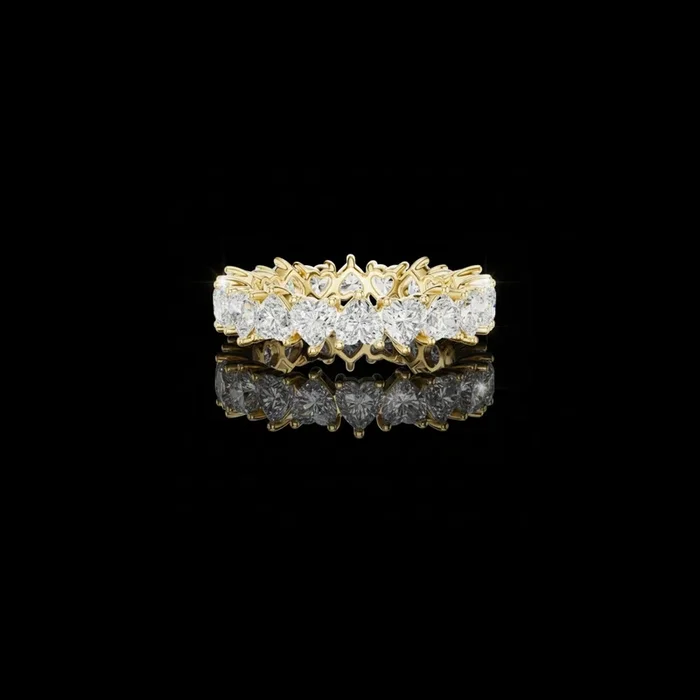 3.04 CT Romantic Heart Cut Moissanite Diamond Eternity Band with Full Prong Setting For Loved One’s