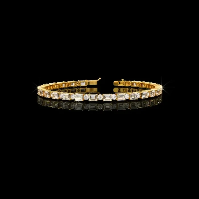 3.6 CT Lab Grown Emerald Cut Diamond Tennis Bracelet with Precision Cut Brilliance For Quiet Days