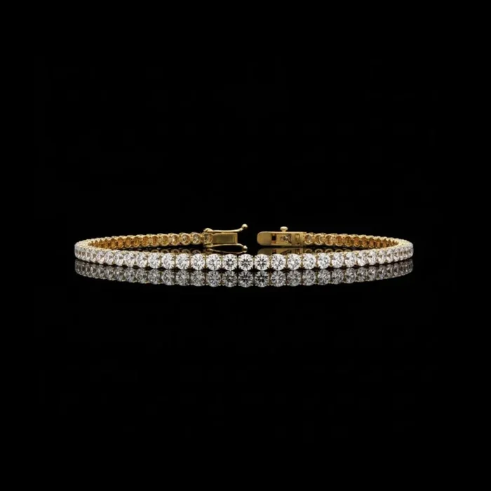 3.89 TCW Tennis Bracelet with Moissanite Sparkling Round Cut in a Classic Prong Setting