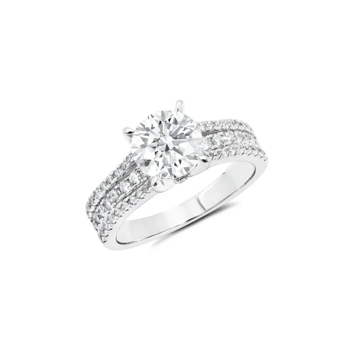 3 Band Brilliant Cut Ring Finished in Platinum