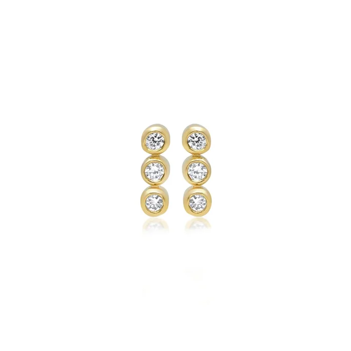 3 Mini Diamond Bezel Studs