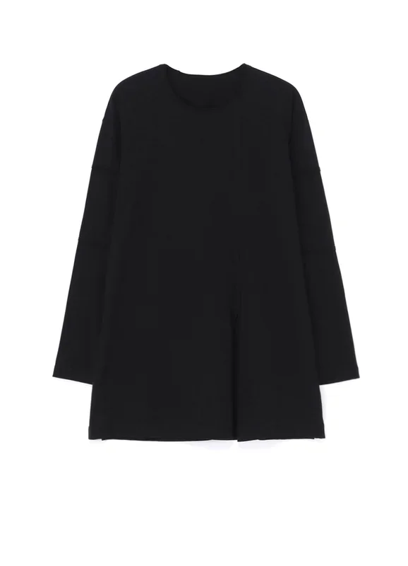 30/ COTTON JERSEY SWITCHING TUCK T-SHIRT