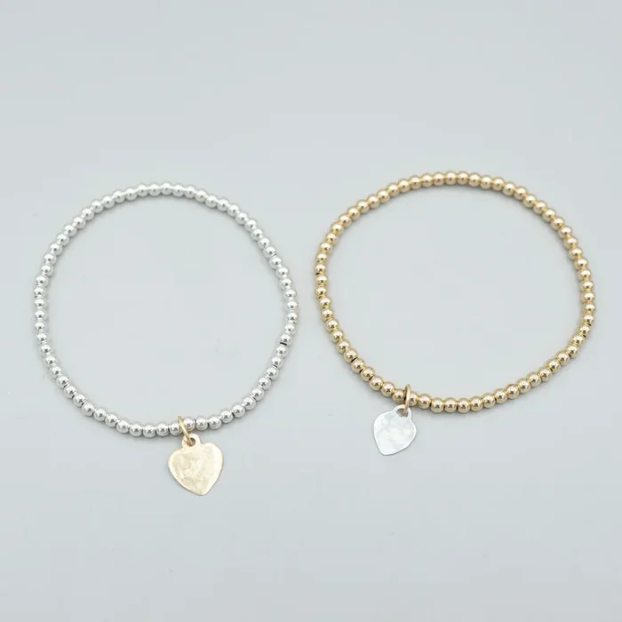 3mm Beaded Lux Petite Heart Bracelet