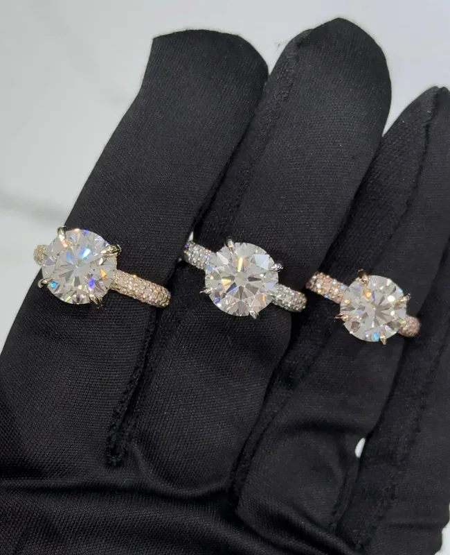4ct IGI Certified Round Cut 14K Gold Lab Grown Diamond Engagement Ring