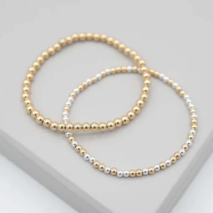 4mm Beaded Lux & 3mm Mixed Bracelet Set