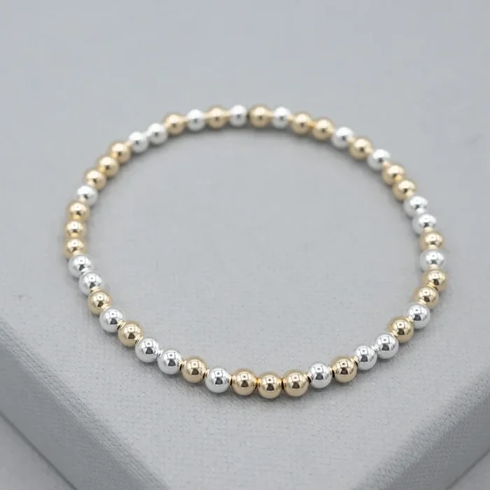 4mm Sterling Silver & 14k Gold Filled Bracelet