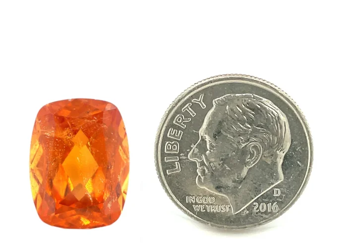 5.24 Carat Cushion Spessartite Mandarin Garnet Loose Unset Ring Pendant Gemstone