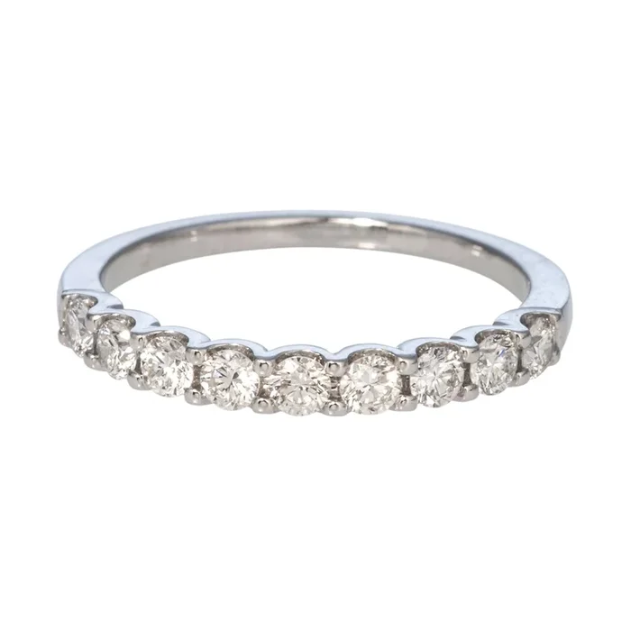 .50ctw Round Diamond 9-Stone 14K White Gold Band
