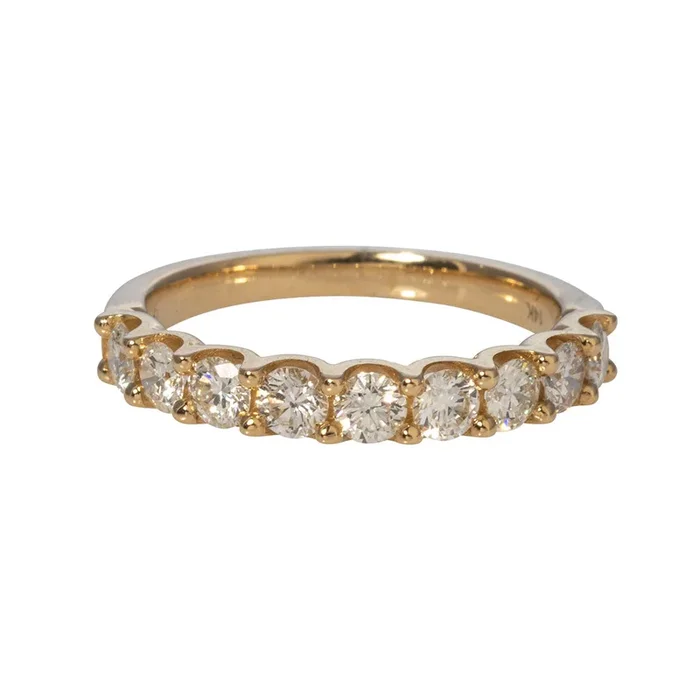.50ctw Round Diamond 9-Stone 14K Yellow Gold Band