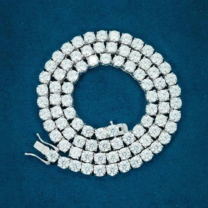 5MM Moissanite Tennis Chain 14K White Gold