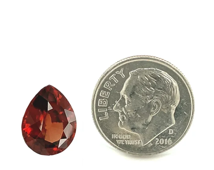6.25 Carat Red Orange Zircon Pear Unset Loose Pendant Necklace Enhancer Gemstone