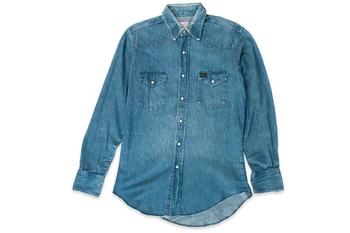 #600 Vintage Denim Western Shirt – Size L – Wrangler – 1960’s (#05)