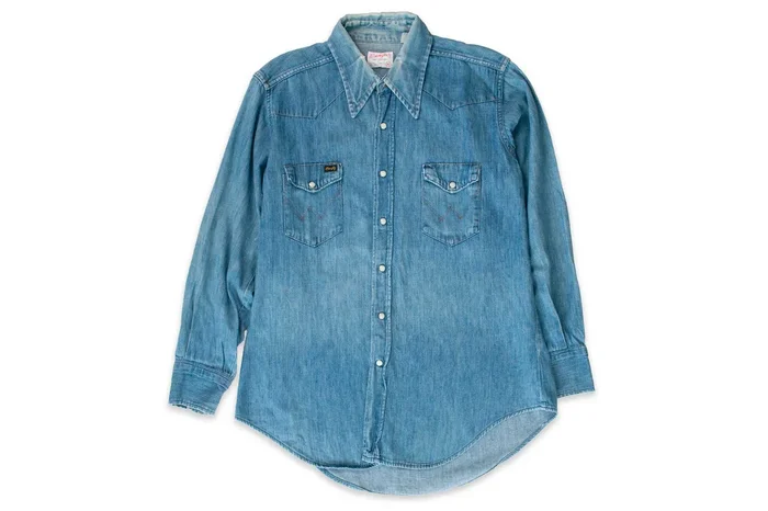 #600 Vintage Denim Western Shirt – Size L – Wrangler – 1960’s (#07)