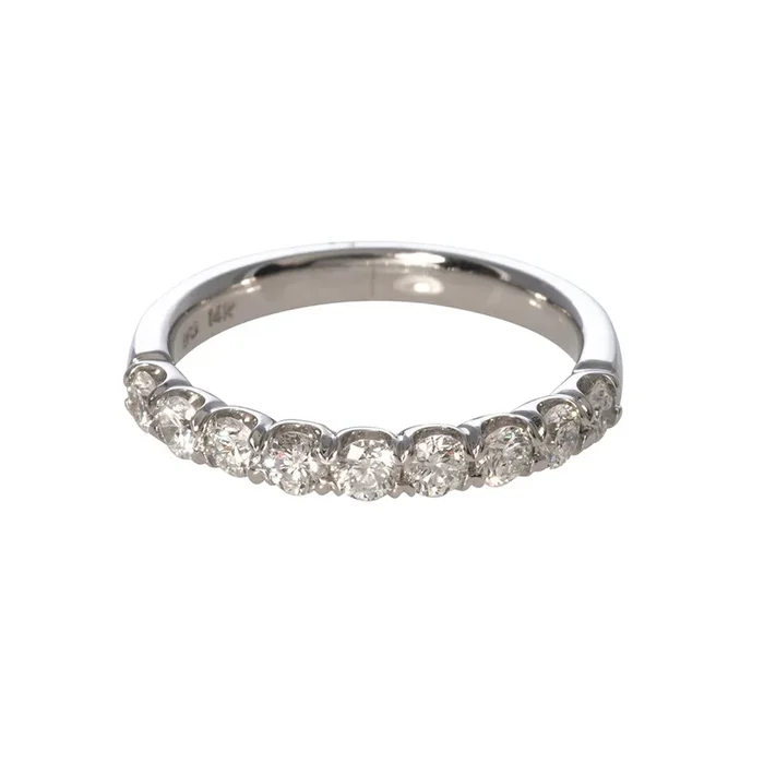 .65ctw Diamond Pavé 9-Stone 14K White Gold Halfway Band